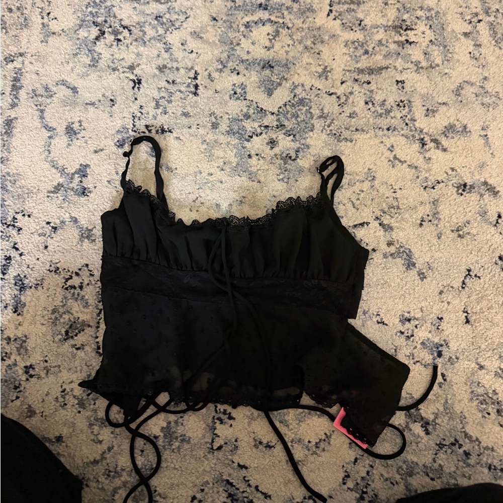 Edikted Black Camisole with Lace Detail